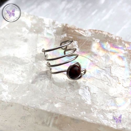 Mahogany Obsidian Silver Ear Cuff